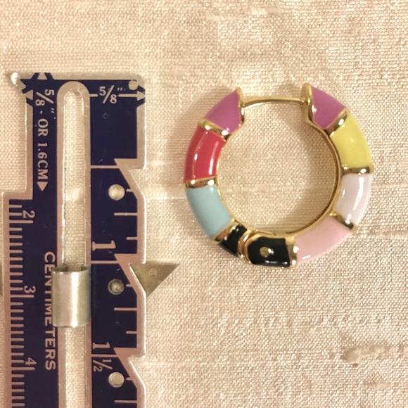 🍭Candy Colored Enamel Hoops🍭 - Picture 4 of 8